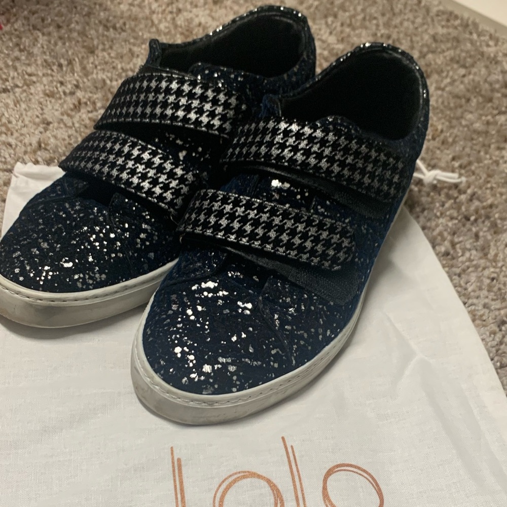 Lolo leather and velvet sneakers